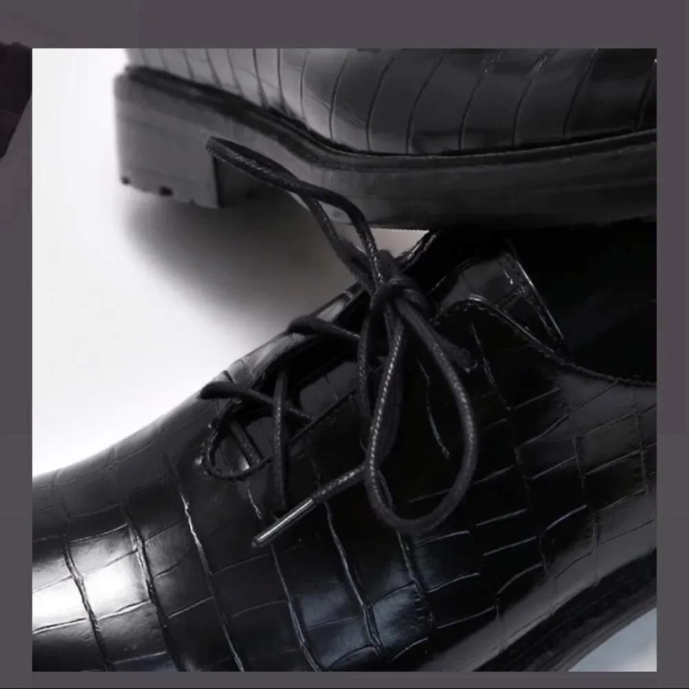KOI Revocation croc embossed vegan leather shoes men’s dress shoes black sz 11.5